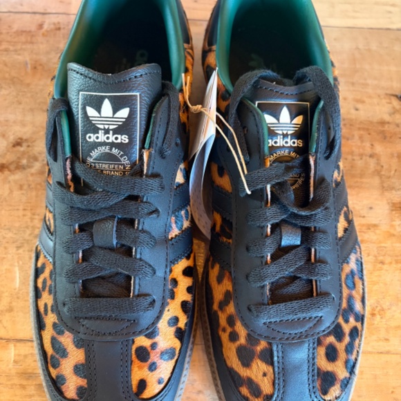 Adidas Samba OG, Black/Green/Leopard, Women's 8.5 - Picture 3 of 9